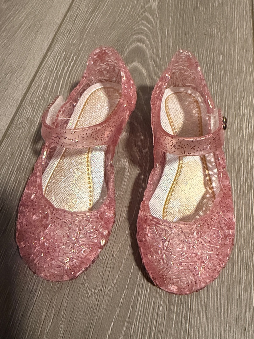 Girls Pink Glitter Mary Jane Jelly Shoes